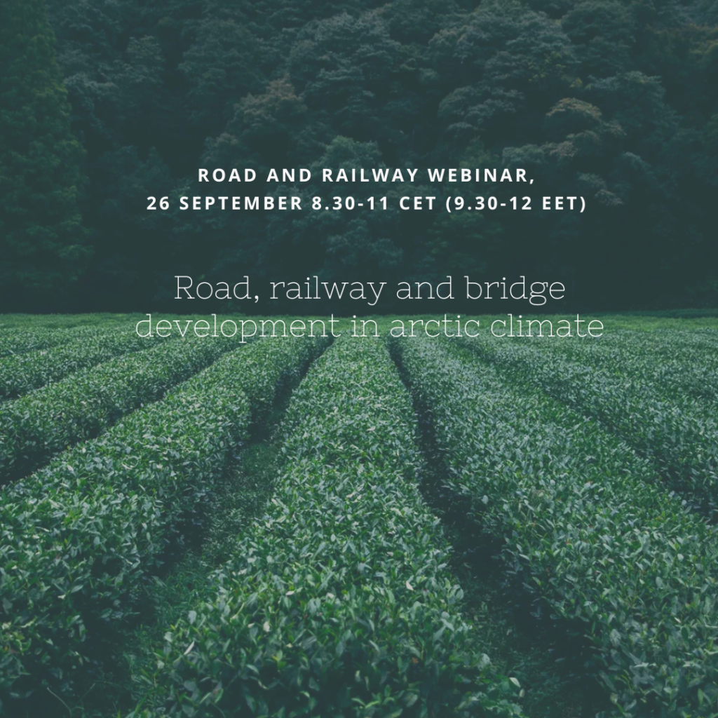 ROAD AND RAILWAY WEBINAR, 26 SEPTEMBER 8.30-11 CET (9.30-12 EET)